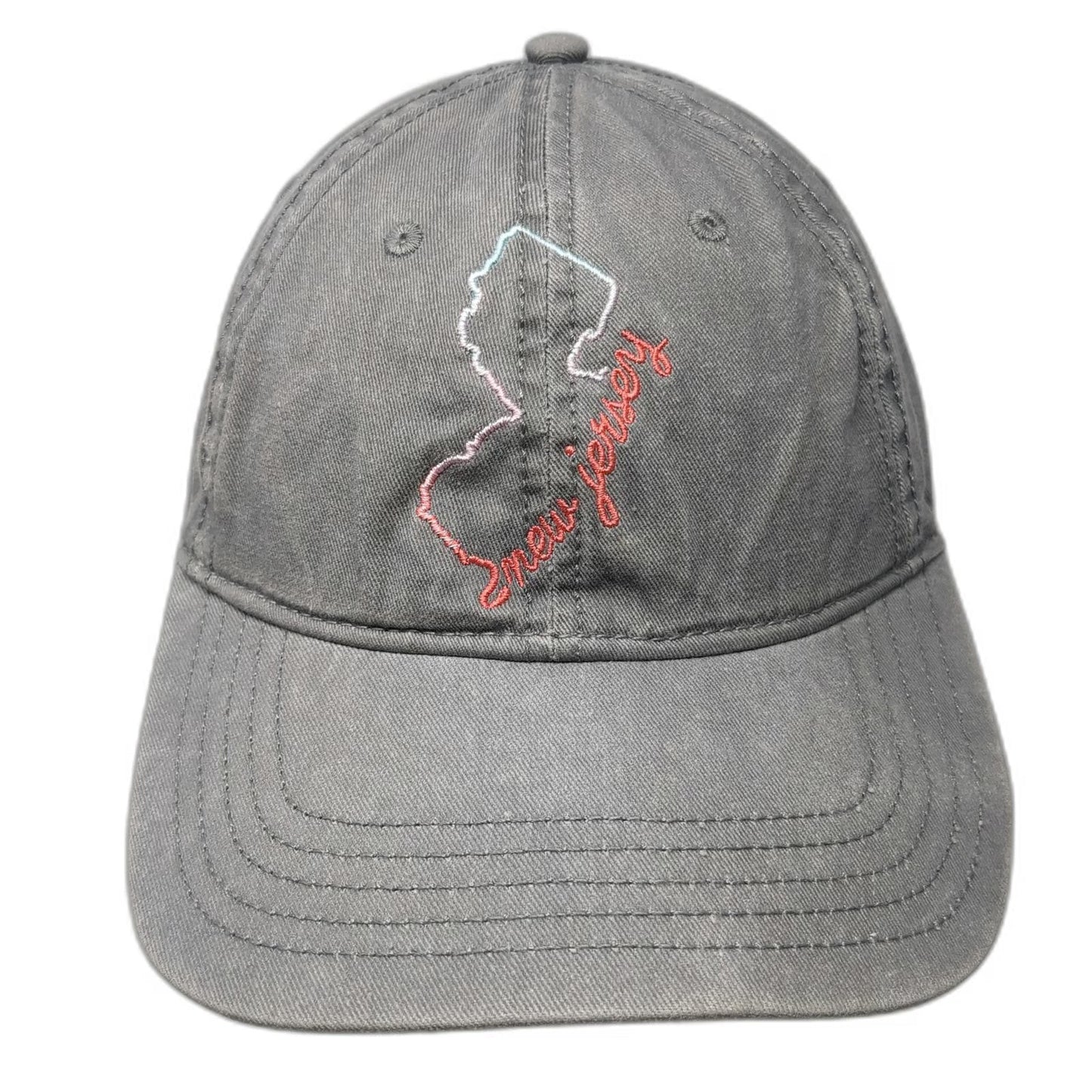 Home Free New Jersey State Outline Gray Baseball Cap Hat One Size Slideback