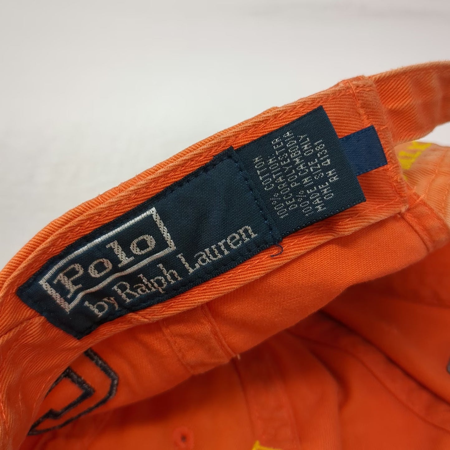 Polo Ralph Lauren Baseball Cap Orange One Size Big Pony Yellow Embroidery hat