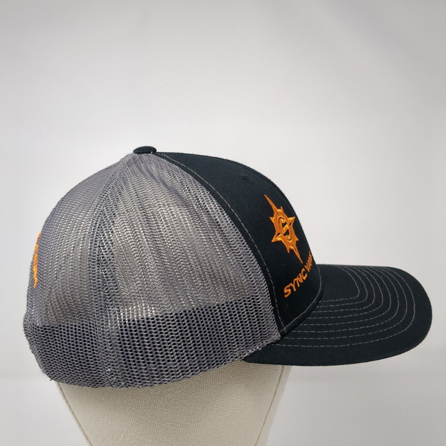 Sync Vans Snapback Trucker Hat Black One Size Mesh Back Richardson