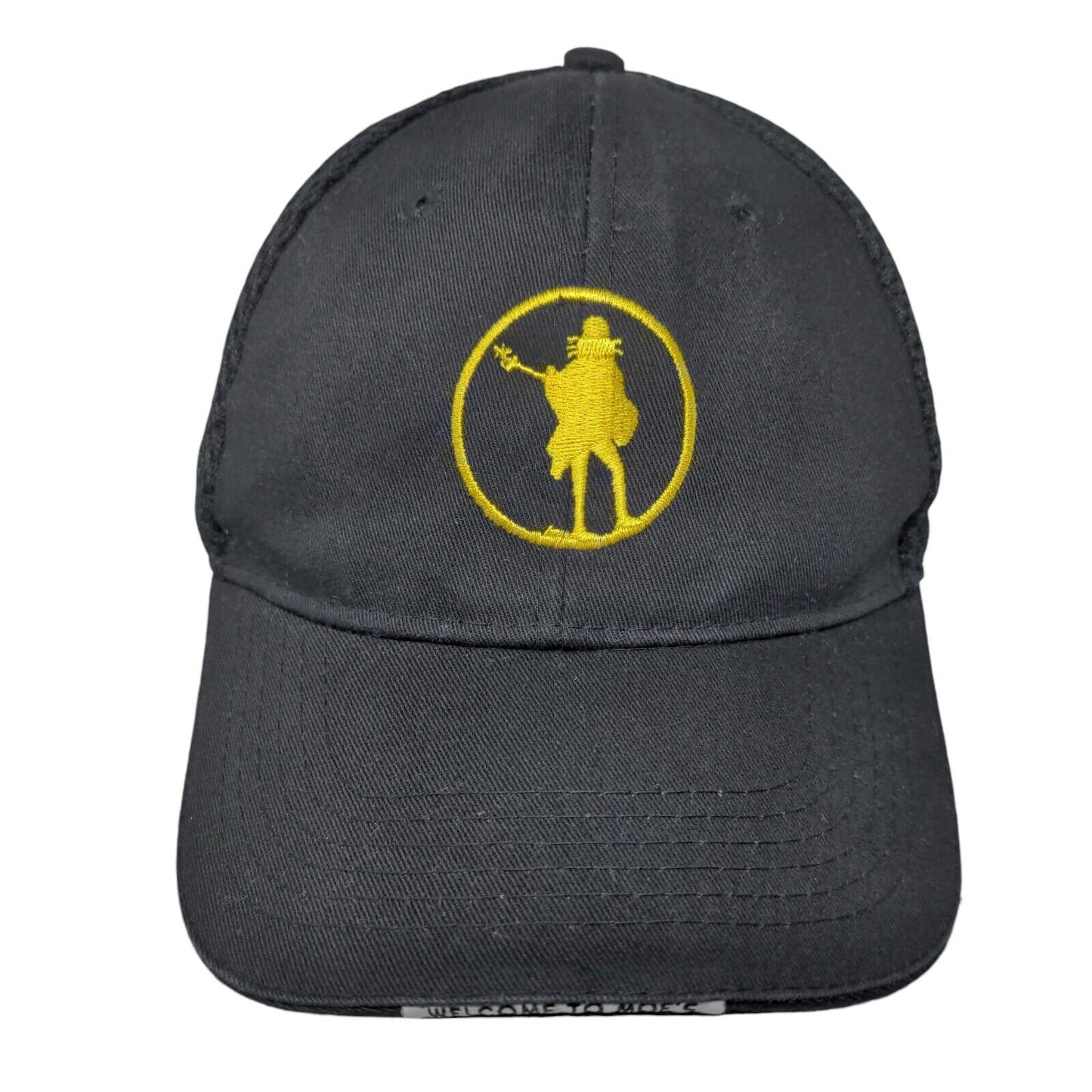 Welcome To Moe's Strapback Mesh Back Hat Black One Size Embroidered