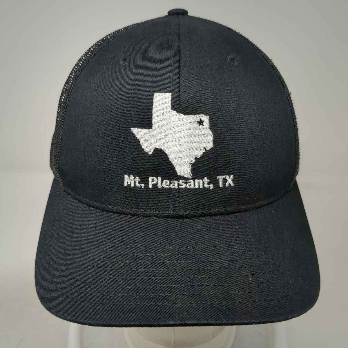 Richardson Trucker Hat Black One Size Mt Pleasant TX Texas Map Star Snapback