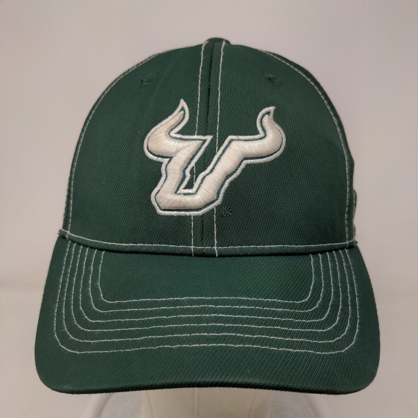 Top of the World Men's Fitted Hat Green S-M Embroidered USF Bulls Logo