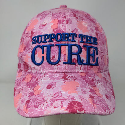 Support The Cure Slideback Hat Multi OSFM Floral Print Embroidered Breast Cancer