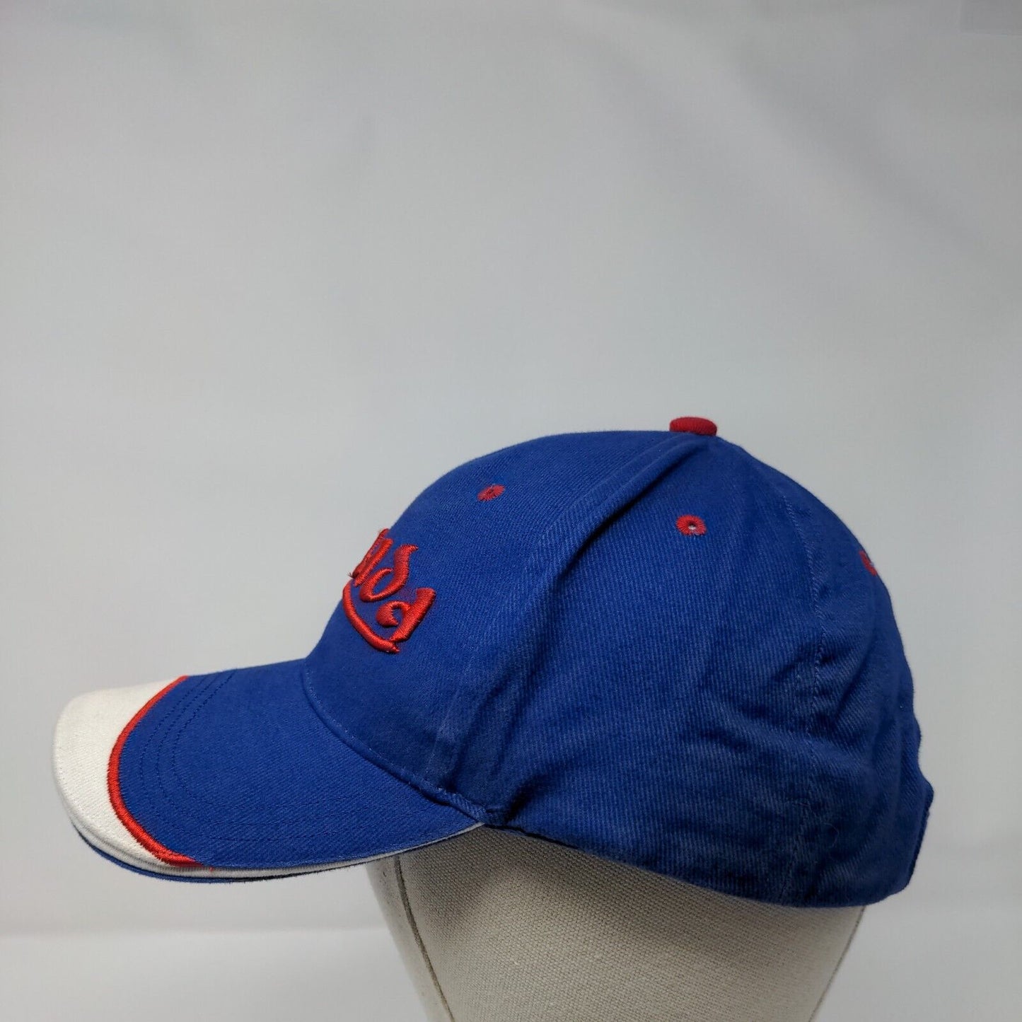 Canada Strapback Hat Blue OSFA Adjustable Embroidered Vented Holes Cotton