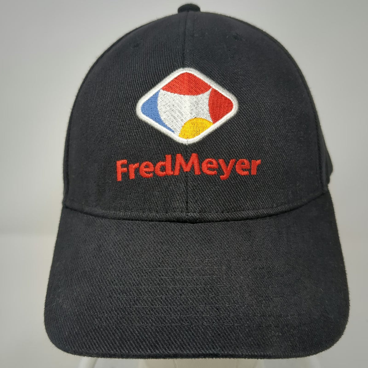 Fred Meyer Logo Black Baseball Cap One Size Slideback Strap Hat Retail Promo