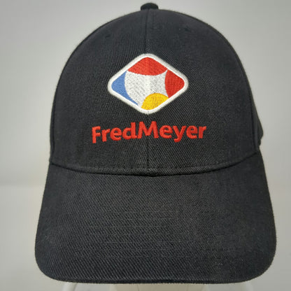 Fred Meyer Logo Black Baseball Cap One Size Slideback Strap Hat Retail Promo