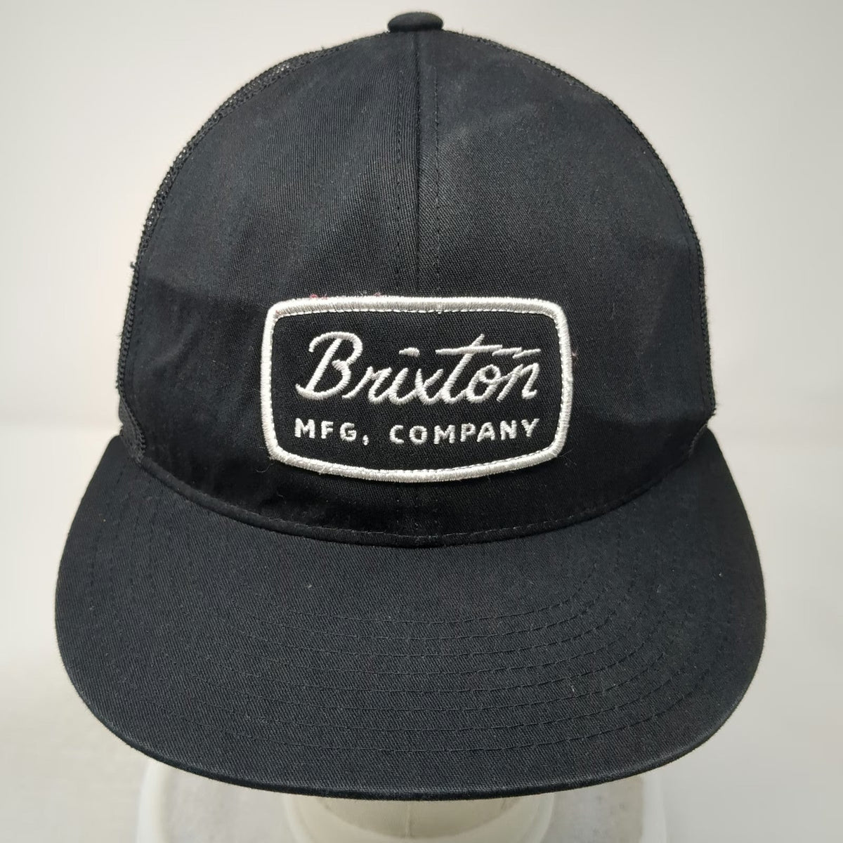 Brixton Trucker Hat Black One Size Snapback Mesh Logo Embroidered Patch MFG Co