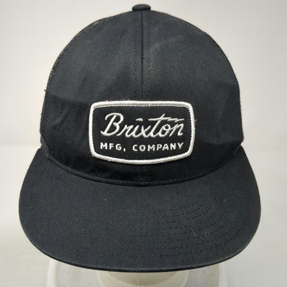 Brixton Trucker Hat Black One Size Snapback Mesh Logo Embroidered Patch MFG Co