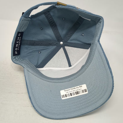 Poncho Outdoors Trucker Blue One Size Corduroy Tarpon Fish Hat Slideback