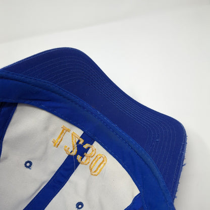 1230 Snapback Hat Blue One Size Adjustable Embroidered Solid 6 Panel