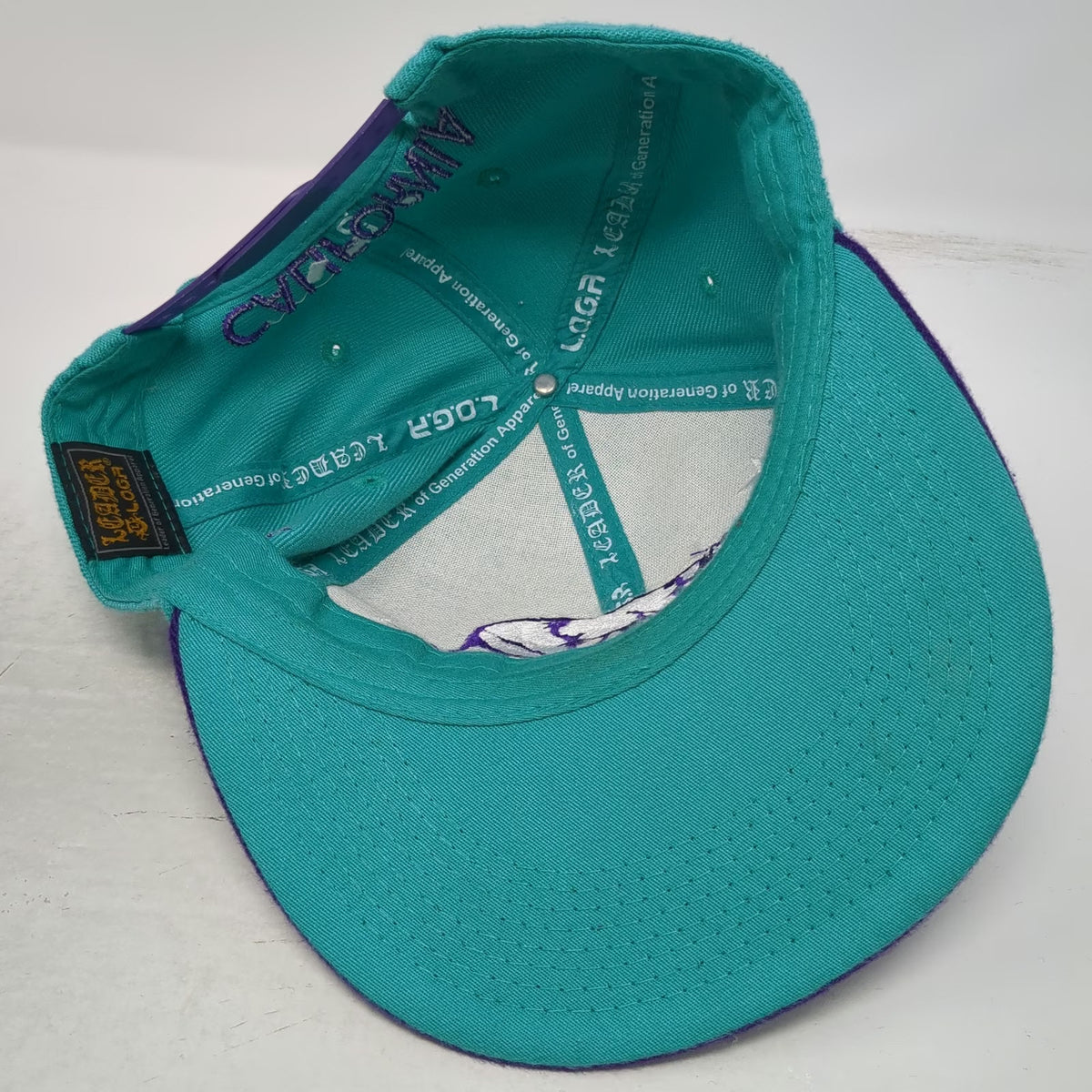 Leader L.O.G.A Snapback Blue Purple Hat One Size California Republic Bear Map
