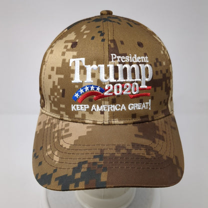 President Trump 2020 Strapback Hat Camo One Size Keep America Great!