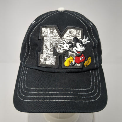 Mickey Mouse Strapback Hat Black One Size Adjustable Embroidered Disney Parks