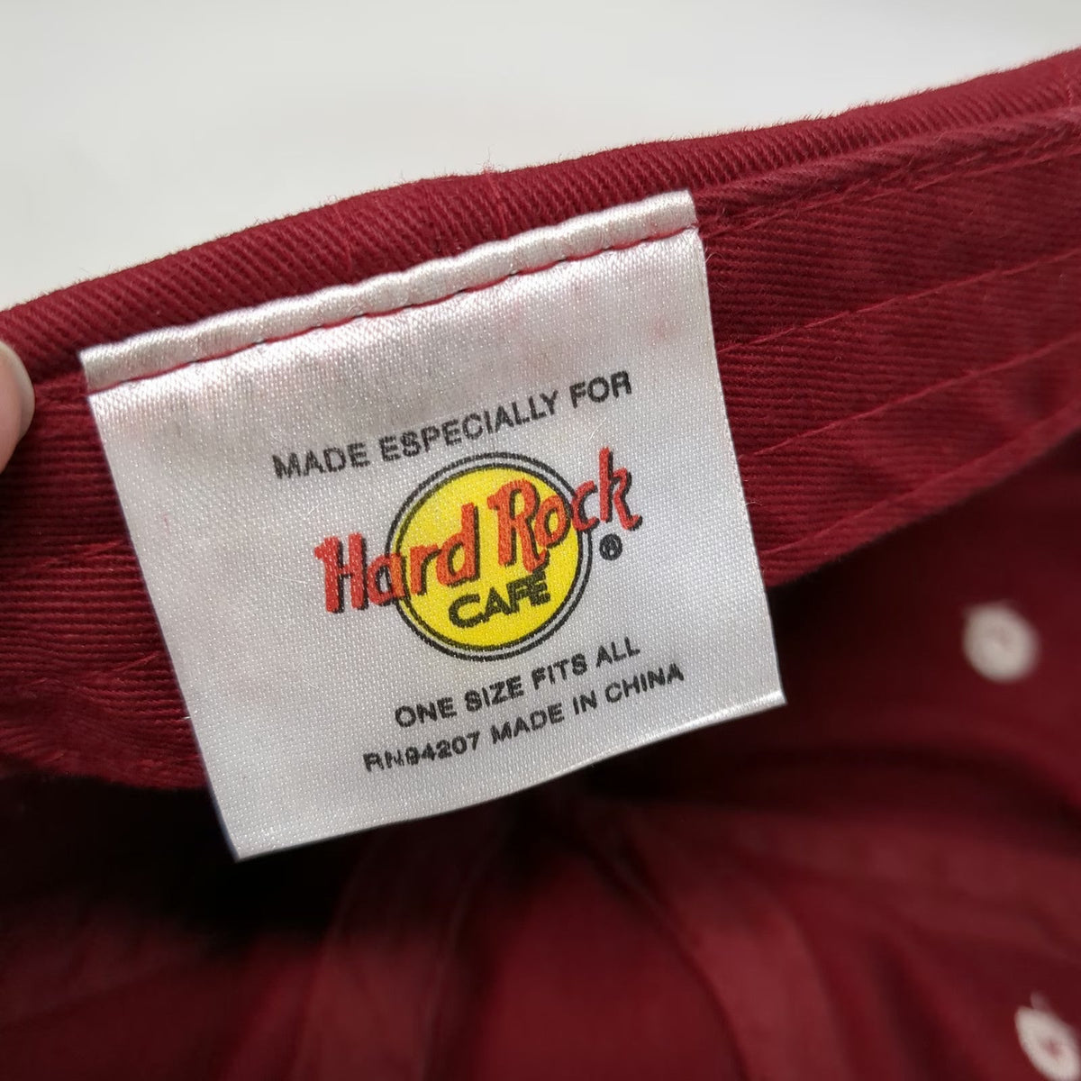 Hard Rock Cafe Baseball Cap Red One Size Embroidered Guitar Logo London DC Hat