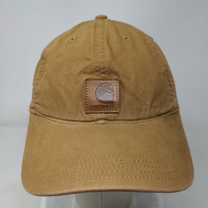 Carhartt Strapback Hat Brown OSFA Adjustable Patch Logo 6 Panel Cotton