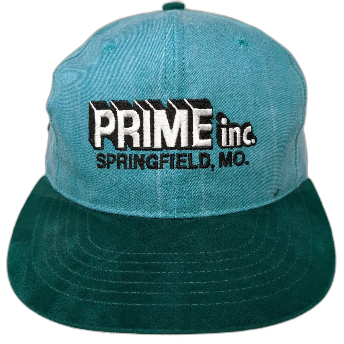 Mad Hatters Inc. Baseball Cap Green One Size Prime Inc Springfield MO Suede Brim