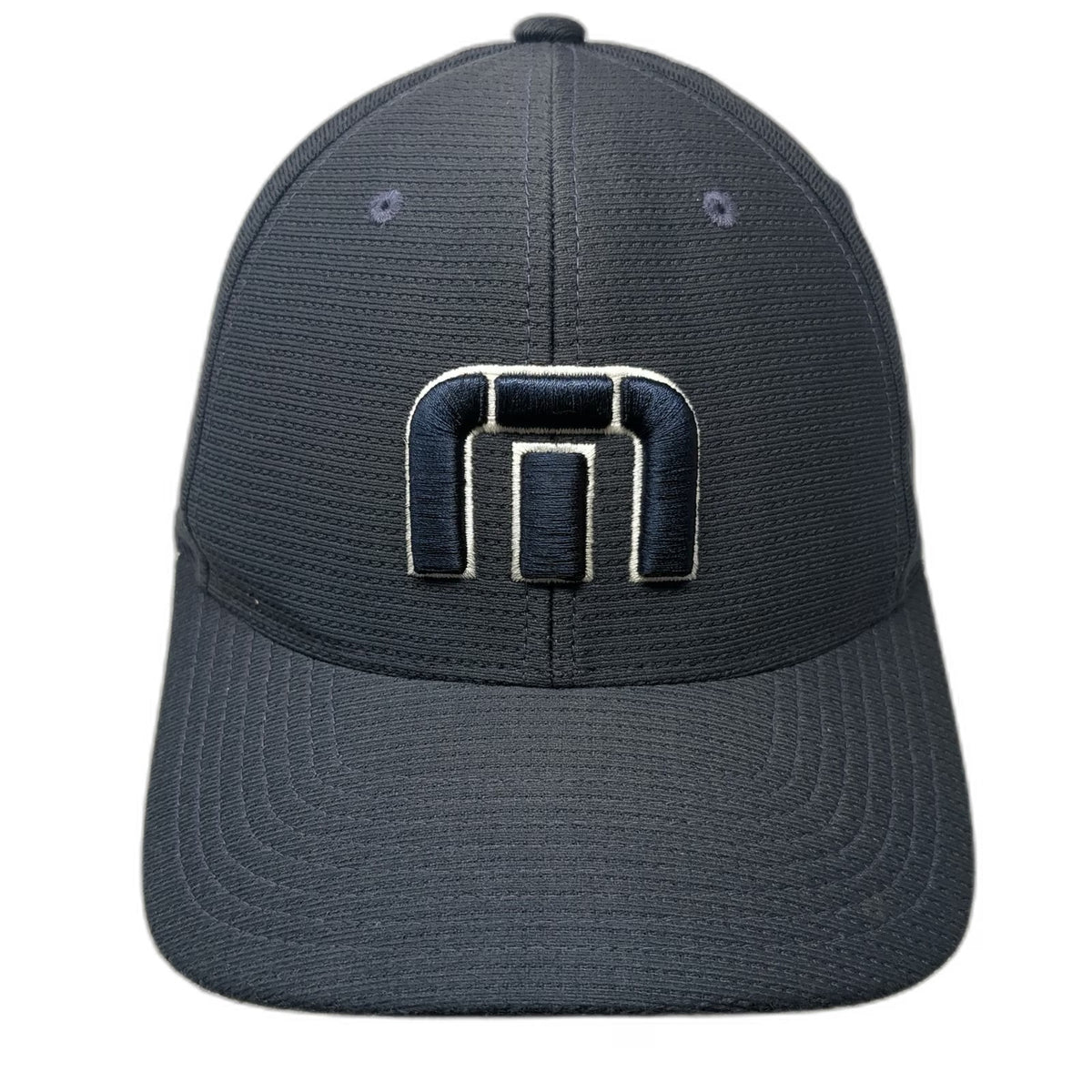 Travis Mathew Baseball Cap Gray M Fitted Flexfit Logo Stretch Polyester Golf Hat