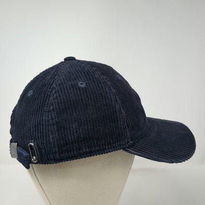 H&M Baseball Cap Black One Size Corduroy Slideback Strap Hat 6 Panel Textured