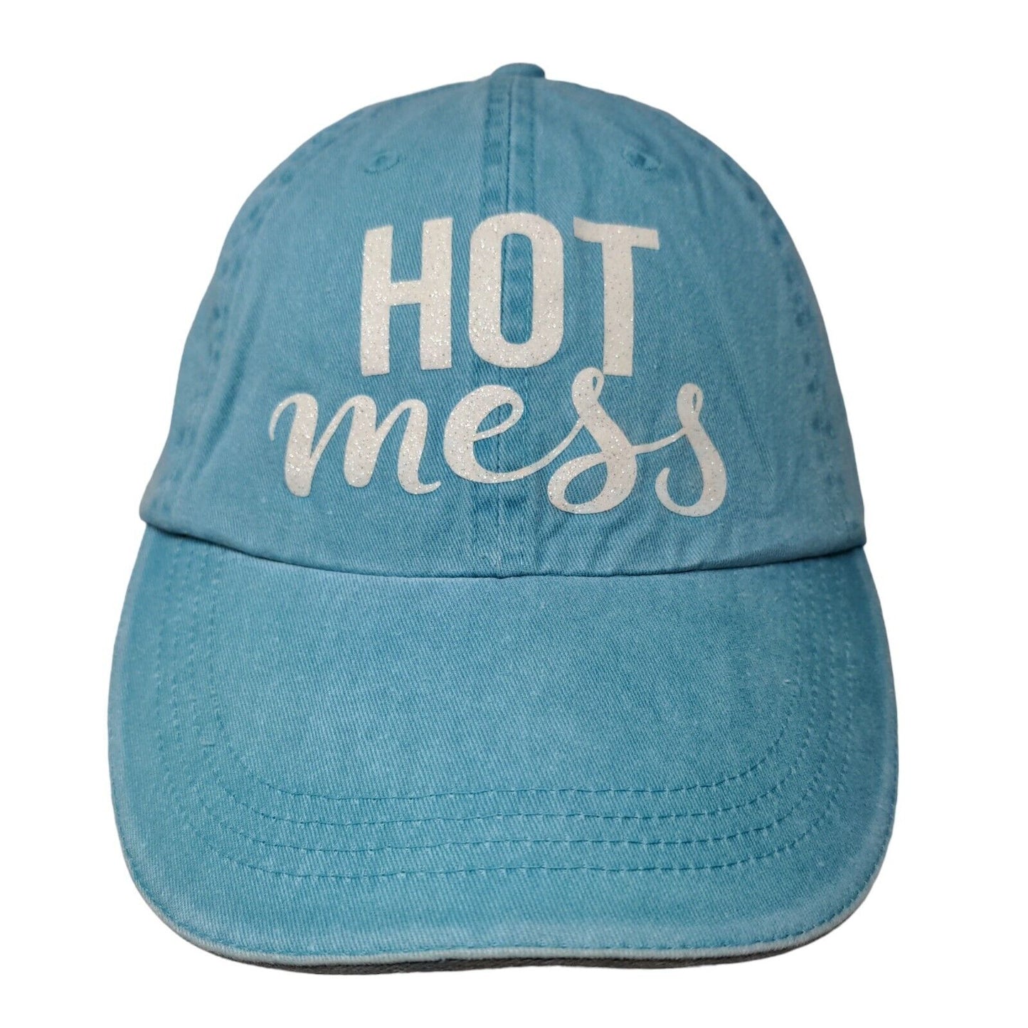 Hot Mess Strapback Hat Blue One Size Adjustable 6 Panel Anvil