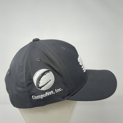 Live Lucky Flag Snapback Hat Gray OSFA CompuNet Black Clover Flexfit 110