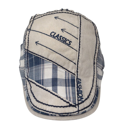 Classics Fashion Flat Cap Multicolor OSFA Plaid Adjustable Embroidered
