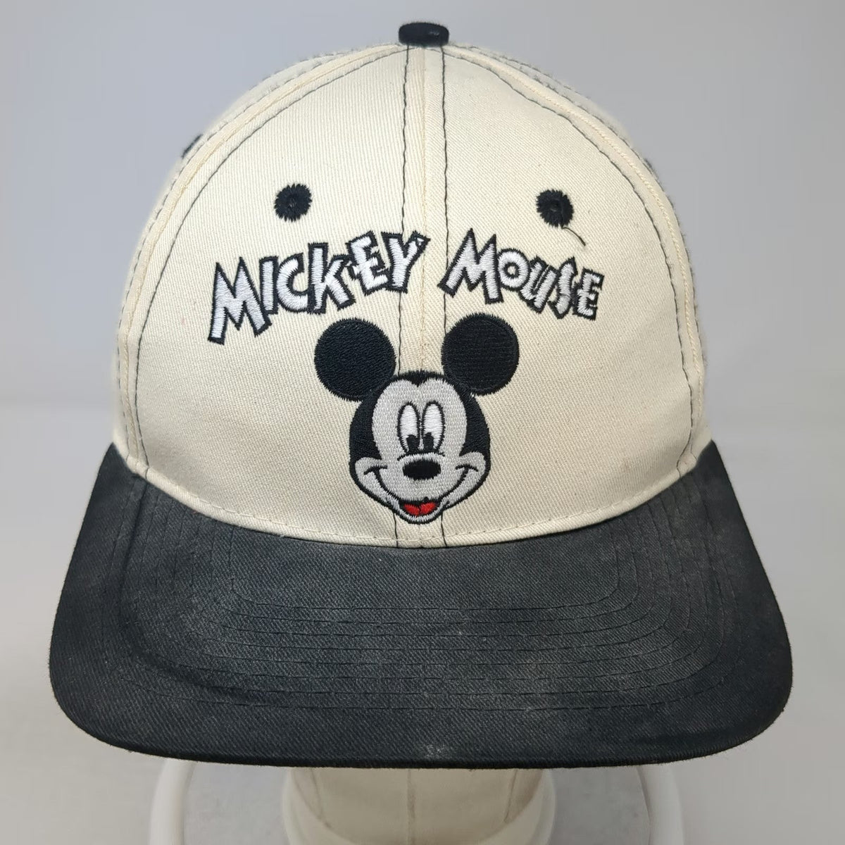 Fresh Caps Snapback Beige Black One Size Mickey Mouse Disney Embroidered Hat