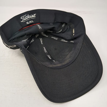 Titleist Baseball Cap Black XL Pro V1 FootJoy Performance Mesh Stretch Fit Hat