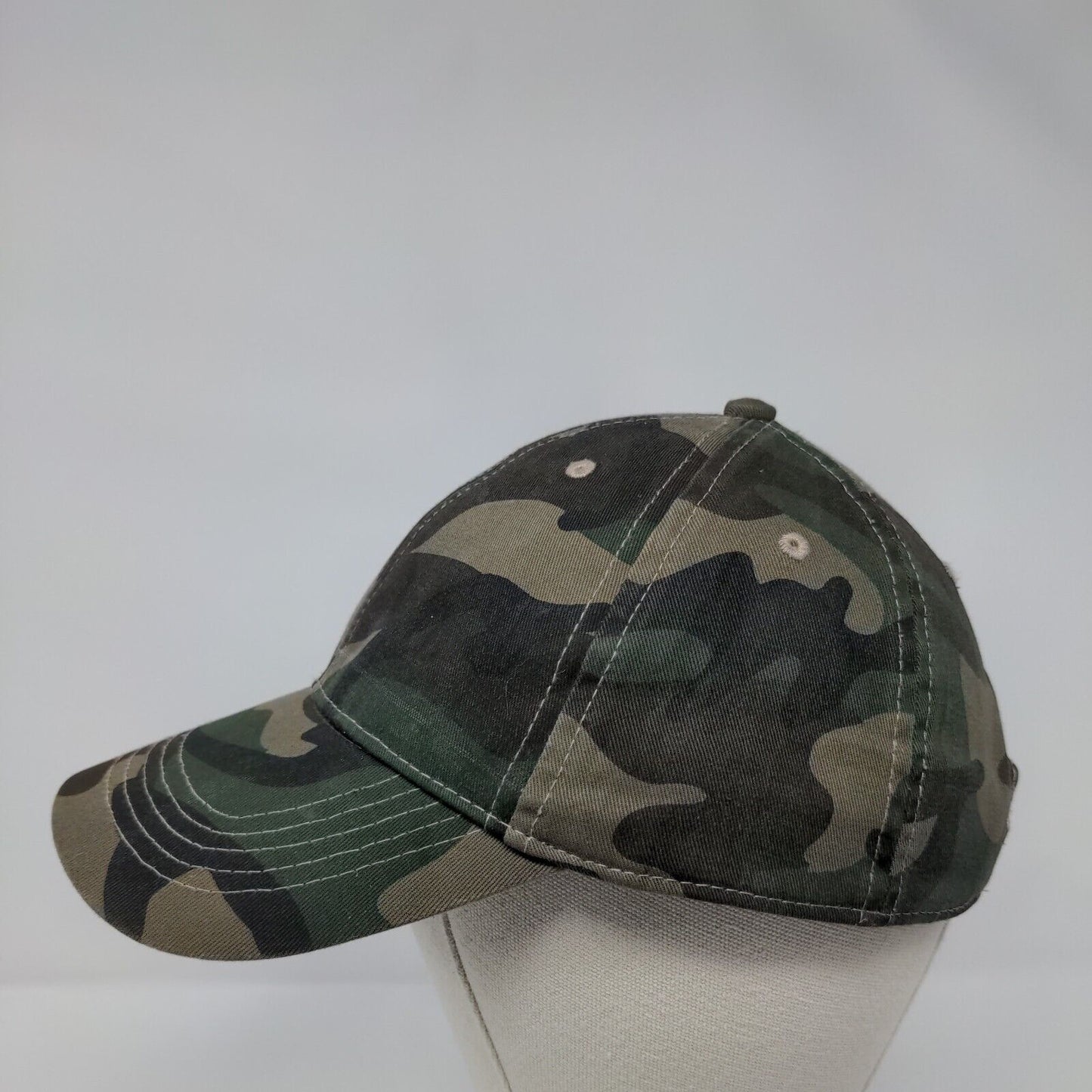 Unbranded Strapback Hat Camouflage OSFM Adjustable Vented Holes 6 Panel Blank