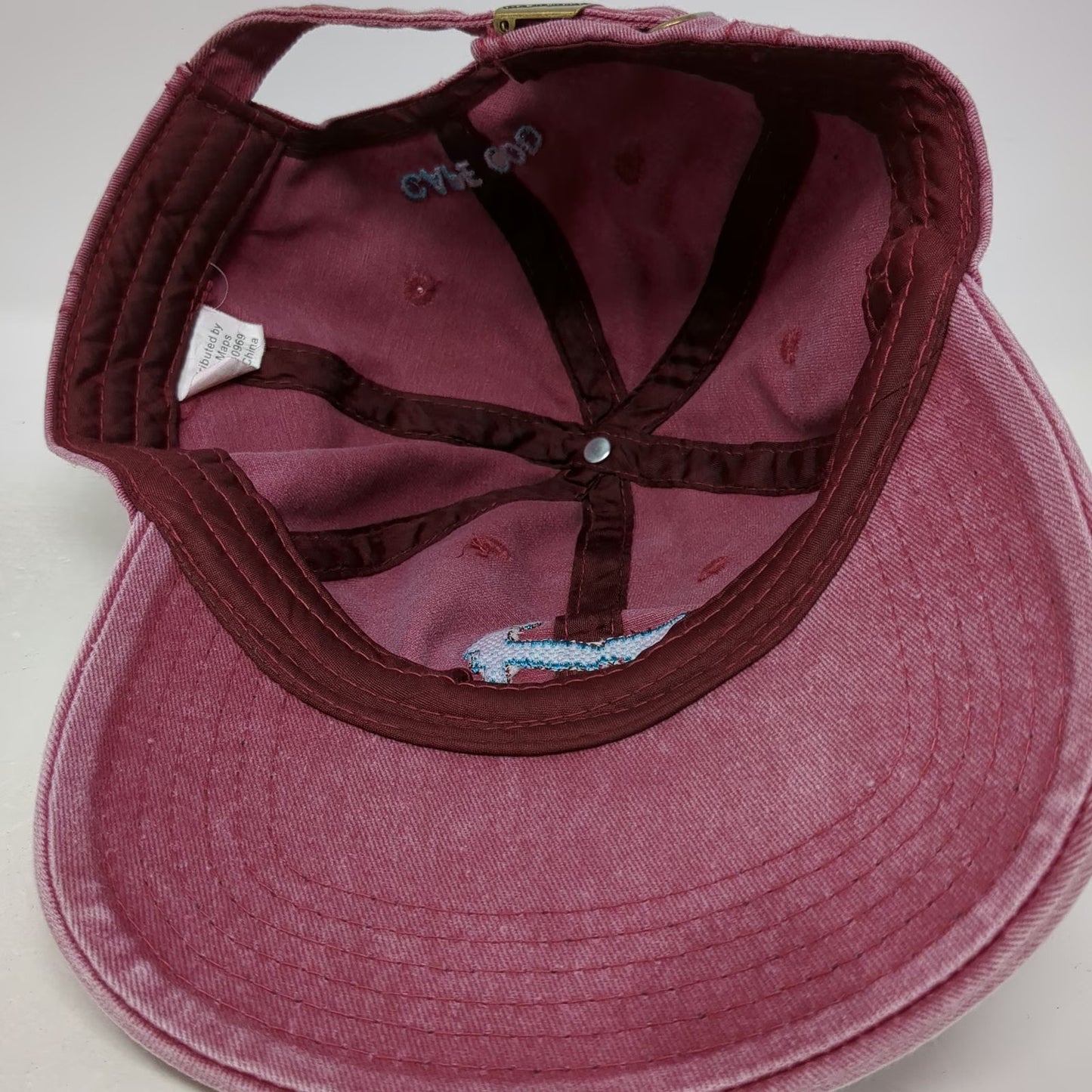 Baseball Cap Red Blue One Size Cape Cod Map Embroidered Hat Slideback Strap