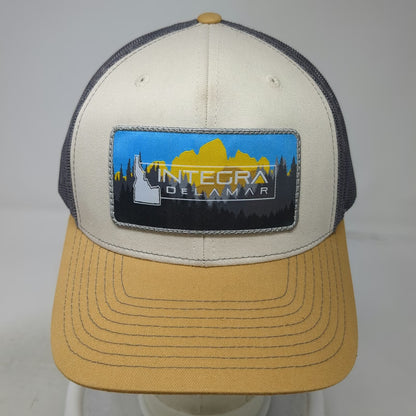 Richardson Trucker Hat Beige L Integra Delamar Idaho Mountain Patch Snapback