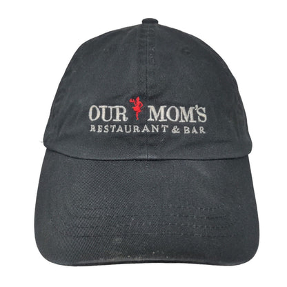 Our Mom's Restaurant & Bar Strapback Hat Black One Size Embroidered