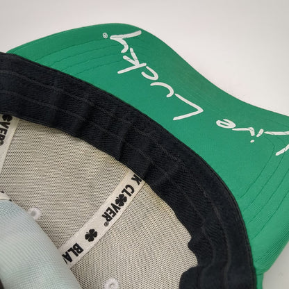 Black Clover Baseball Cap Green M Live Lucky Four Leaf Clover Stretch Fit Hat