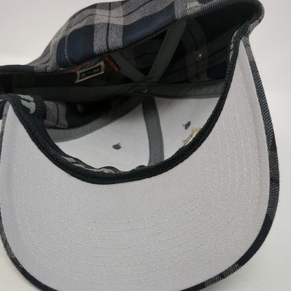 Flexfit Baseball Cap Black Gray M Drink Local Brew Plaid Beer Graphic Hat