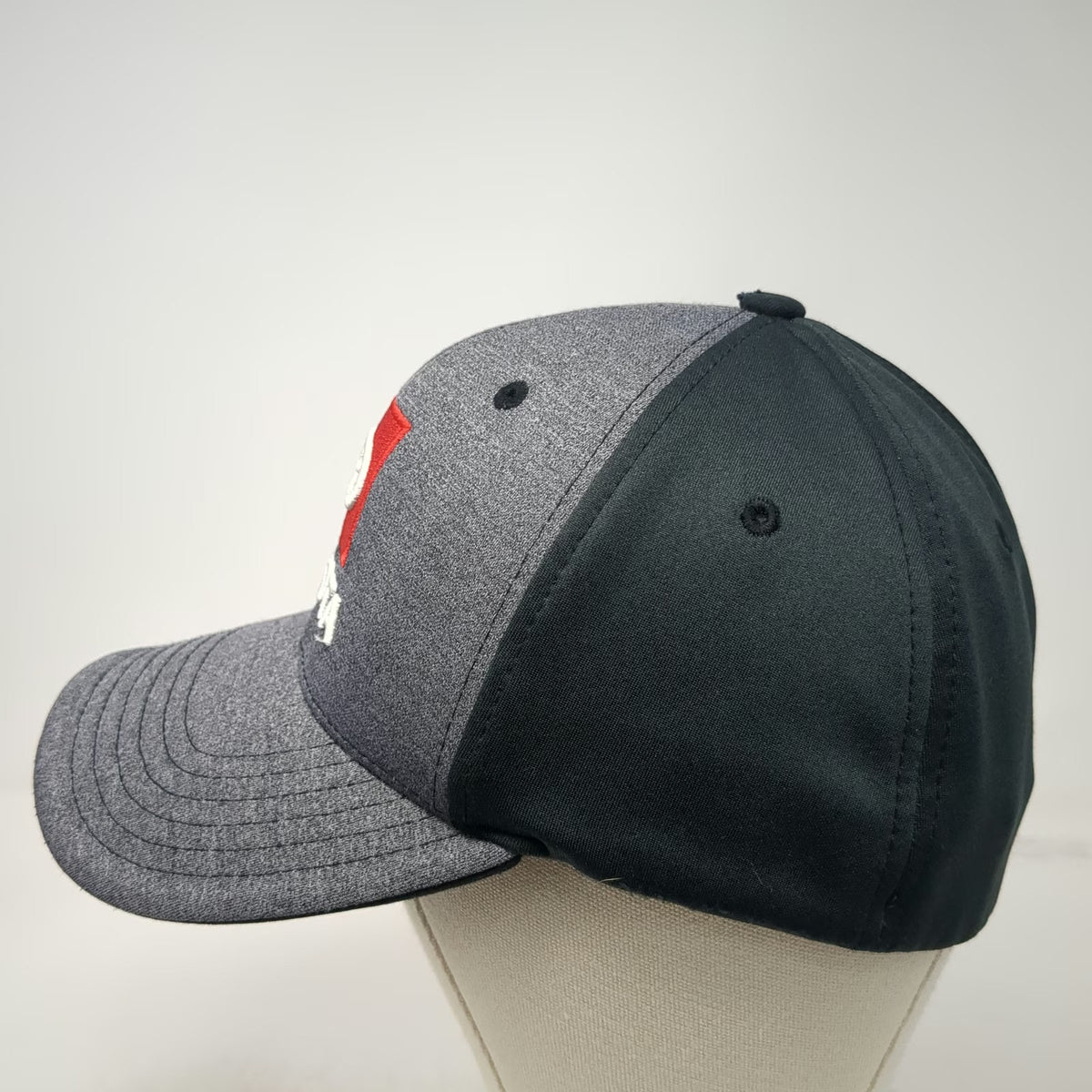 Toyota Baseball Cap Gray One Size Fitted Racing Logo Heathered Curved Brim Hat