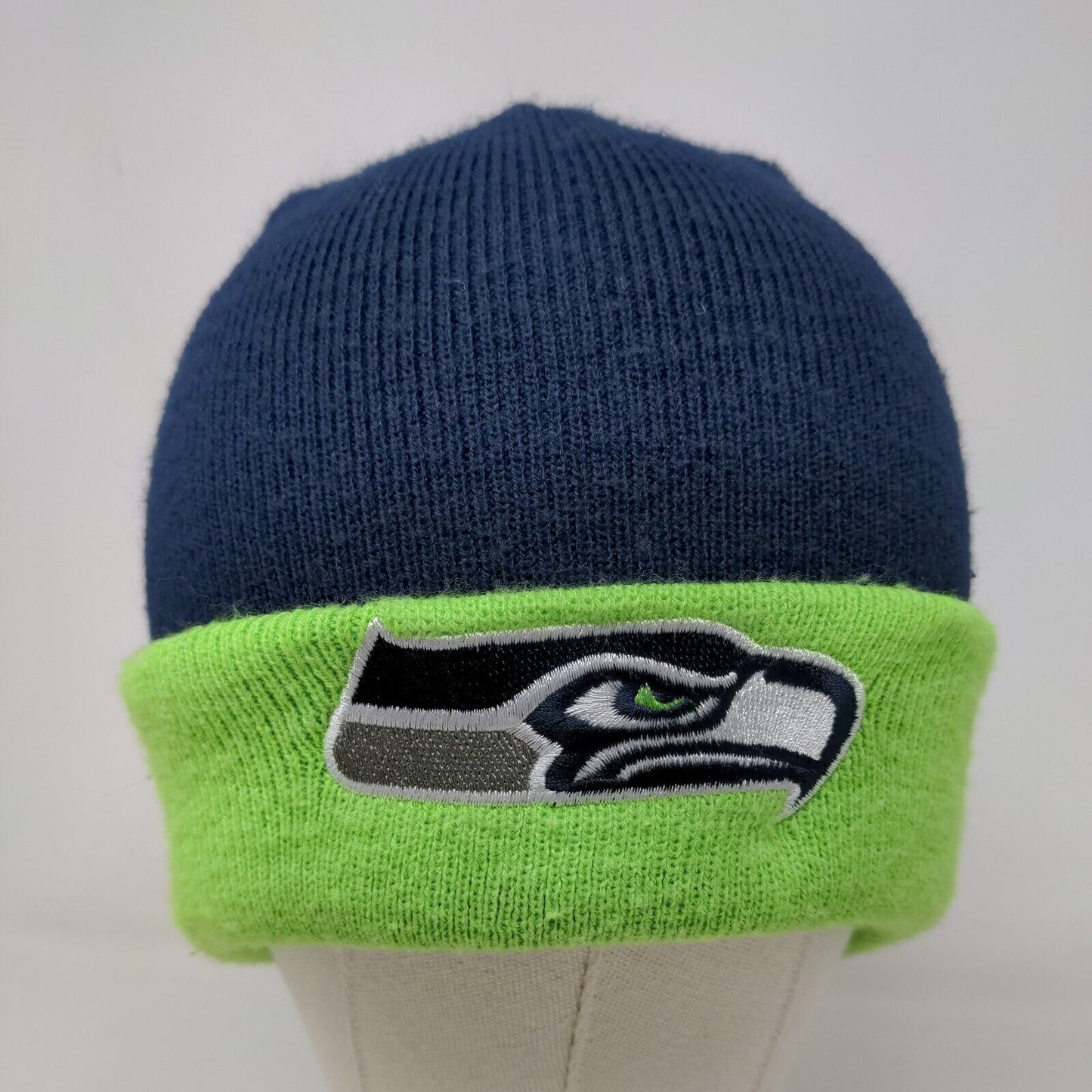 '47 Brand Men's Knit Beanie Hat Cap Blue Green Seattle Seahawks NFL Logo