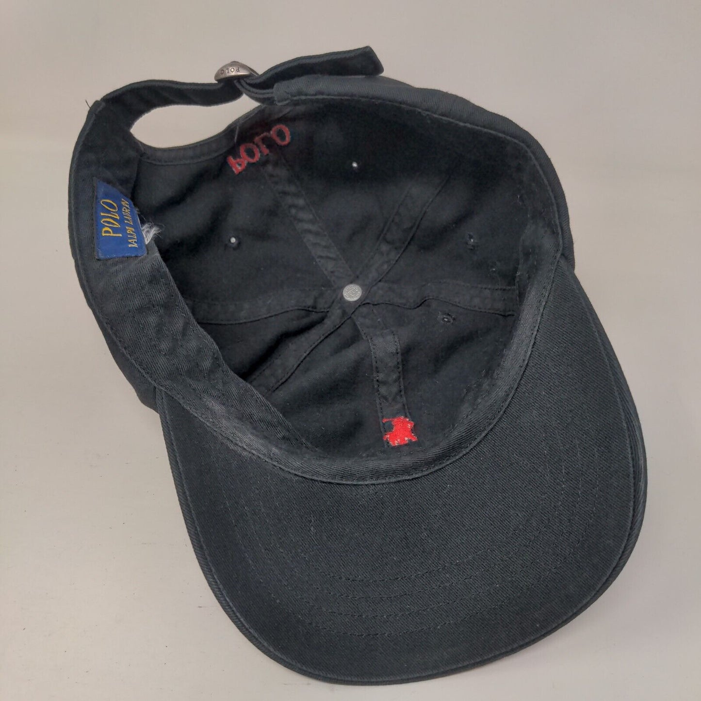 Polo Ralph Lauren Slideback Hat Black One Size Adjustable Embroidered Pony