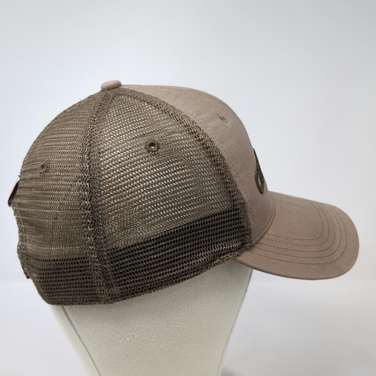 Carhartt Trucker Hat Brown One Size Mesh Back Snapback Logo Curved Brim Hat