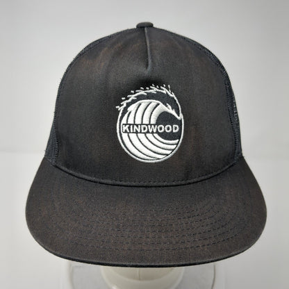 Kindwood Snapback Trucker Hat Black One Size Adjustable Mesh Back Sport-Tek