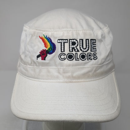 True Colors Cadet Army Cap White One Size Adjustable Embroidered Lunada Bay
