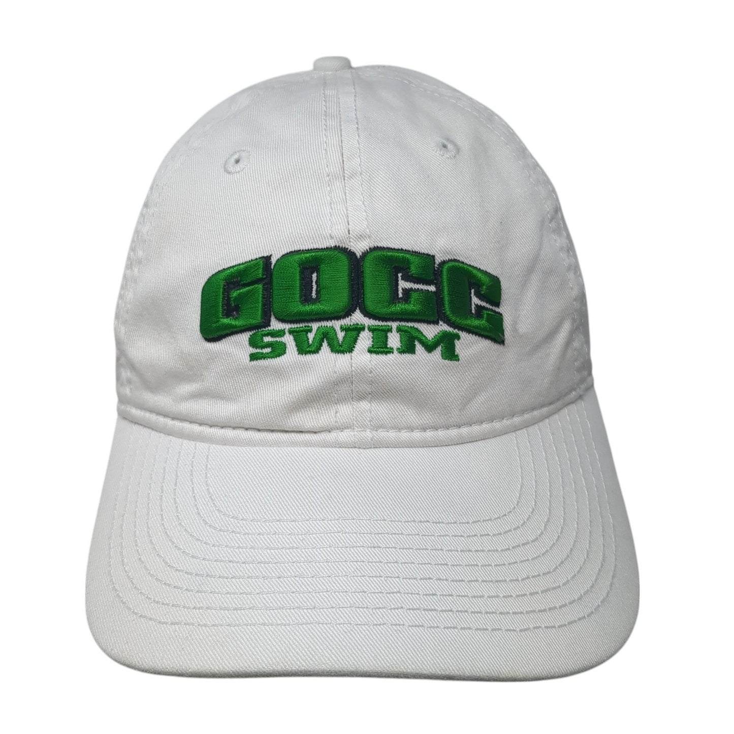 GOCC Swim Slideback Hat White One Size Adjustable Embroidered The Game