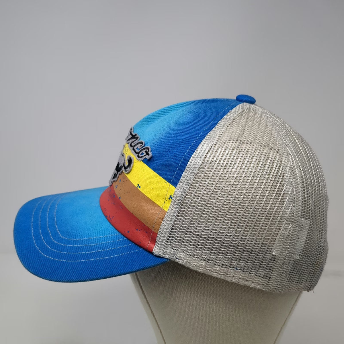 Ford Bronco Trucker Hat Blue One Size Mesh Snapback Bucking Horse Stripes
