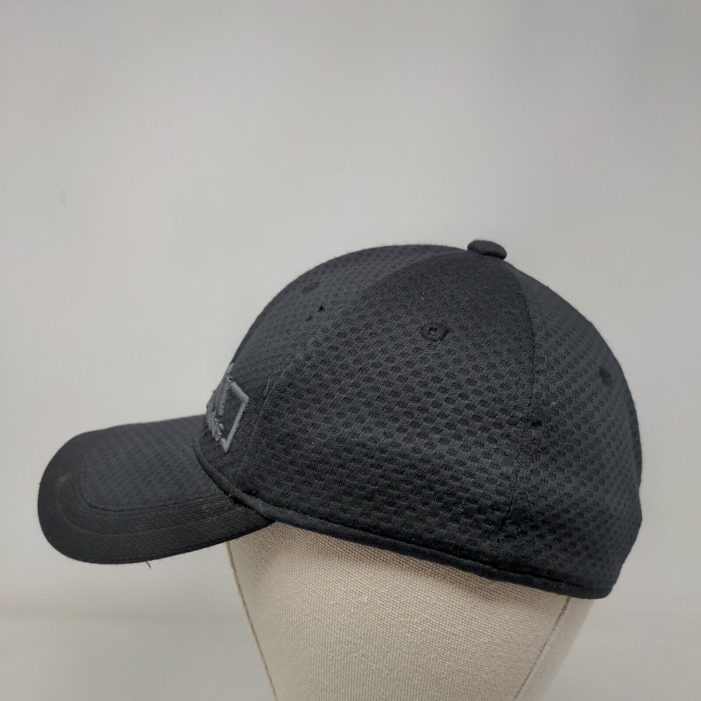 Adidas 3 Stripes Fitted Hat Black Small/Medium Climalite Breathable