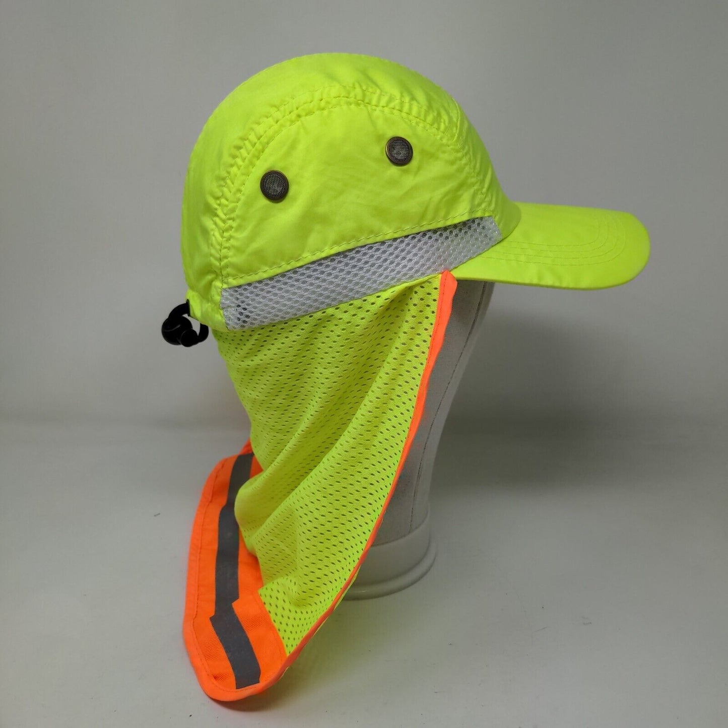 Unbranded Toggle Back Sun Hat Green One Size Neck Flap Reflective Vent Holes