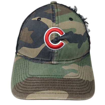 Chicago Cubs MLB New Era Trucker Hat Green Black Camo One Size Mesh Snapback