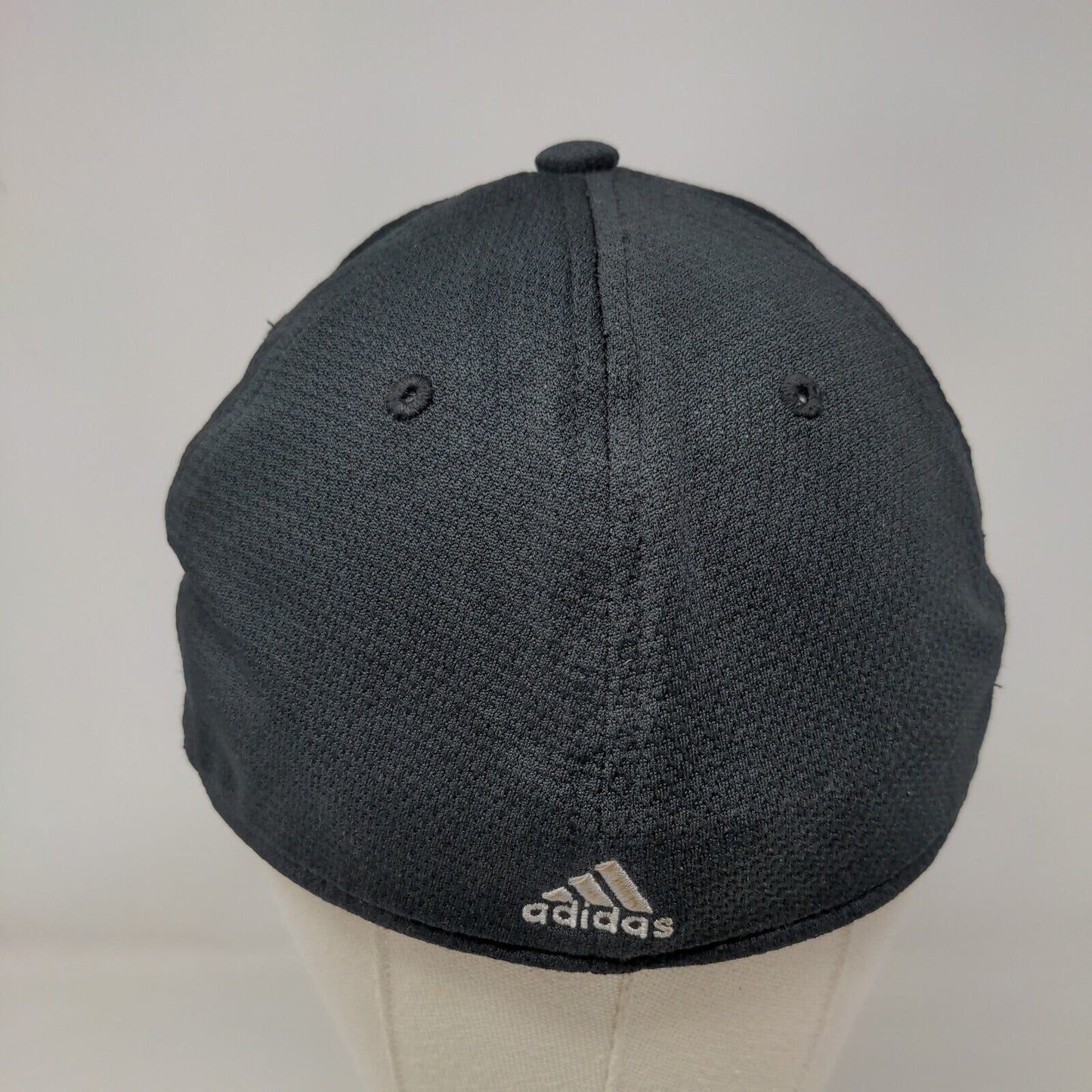 Adidas 3 Stripes Fitted Hat Black Small/Medium Aeroready Embroidered