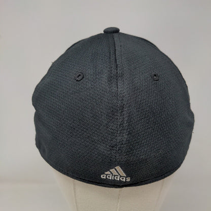 Adidas 3 Stripes Fitted Hat Black Small/Medium Aeroready Embroidered
