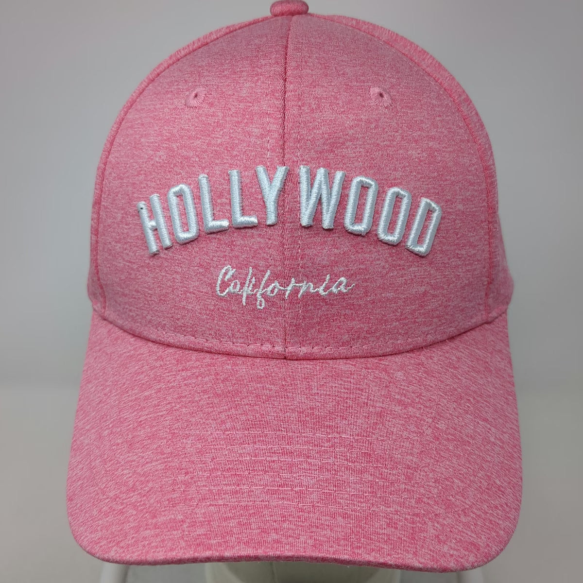 Pink Baseball Cap One Size Hollywood California Strapback Hat 3D Embroidery