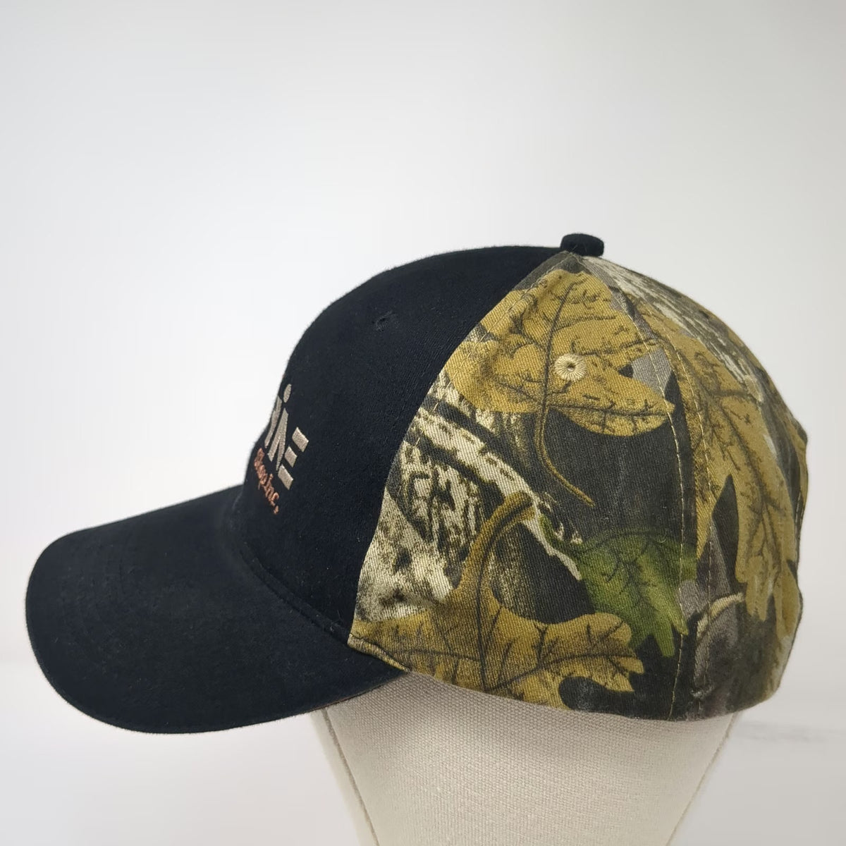 Otto Baseball Cap Black Camo One Size Lower Valley Machine Shop Inc Logo Hat