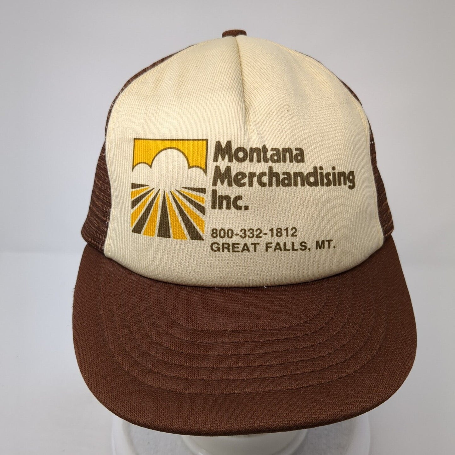 Montana Merchandising Inc Snapback Trucker Hat Brown One Size Mesh Back