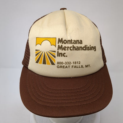 Montana Merchandising Inc Snapback Trucker Hat Brown One Size Mesh Back